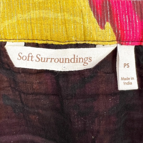 Soft Surroundings Petite Kamala Boho Maxi Skirt Colorful Abstract Print Metallic - Picture 9 of 10